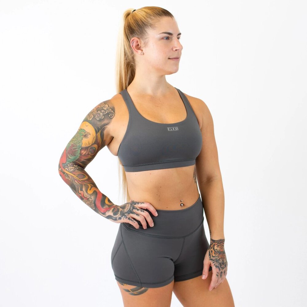 Bra, M, Shark (gray/grape)